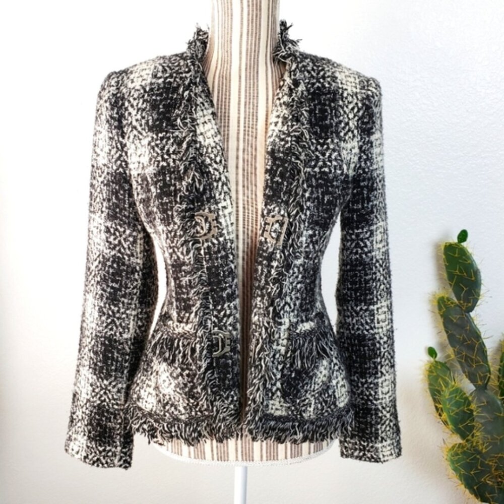 Cabi Carol Anderson by Invitation Tweed Plaid Jacket Blazer Style 909 size 4